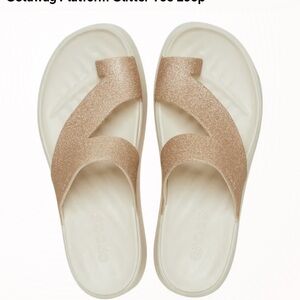 CROCS Gold Glitter Slide Sandals